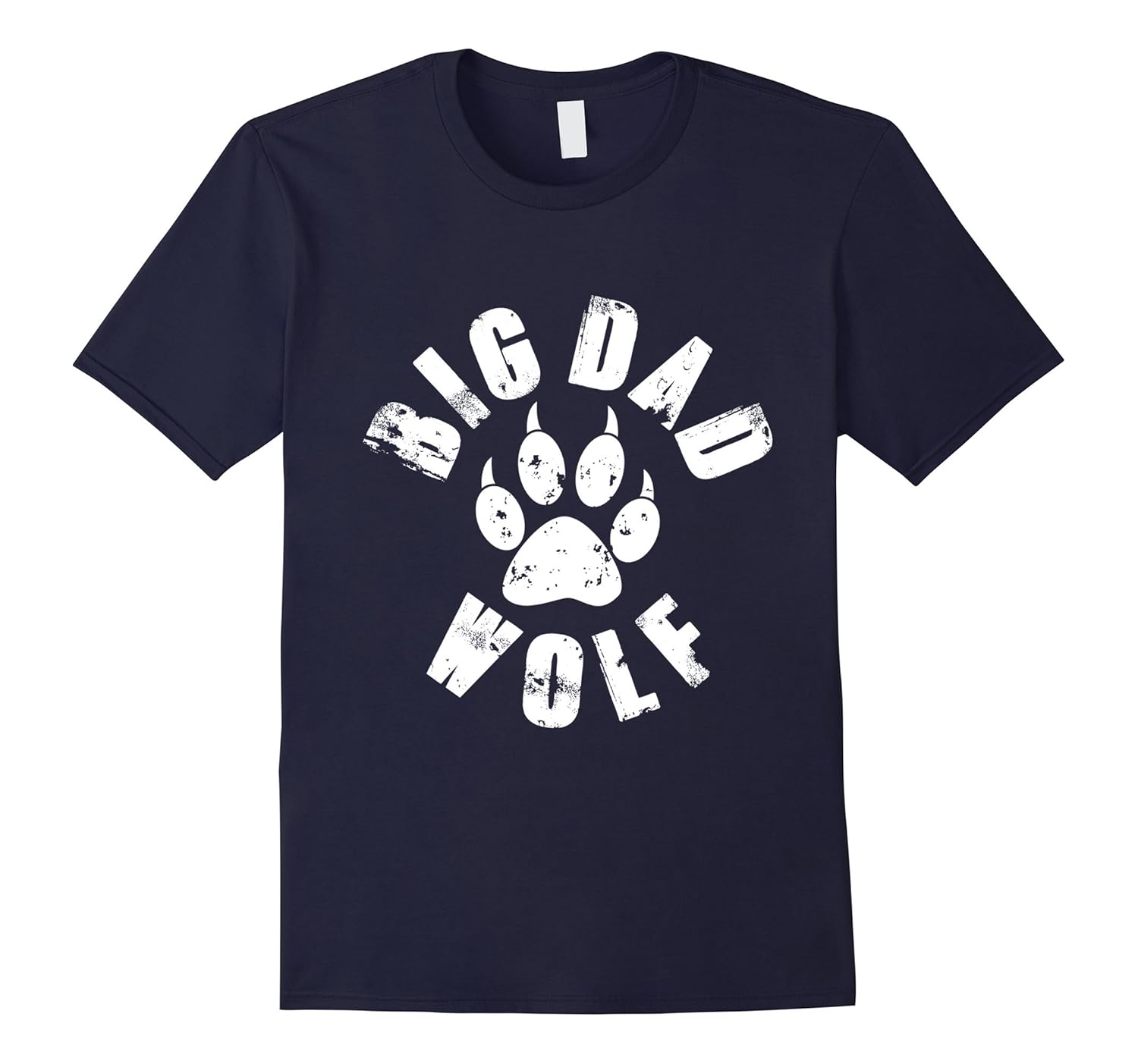 Big Dad Wolf Paw Distressed White Funny Novelty T Shirt-ANZ