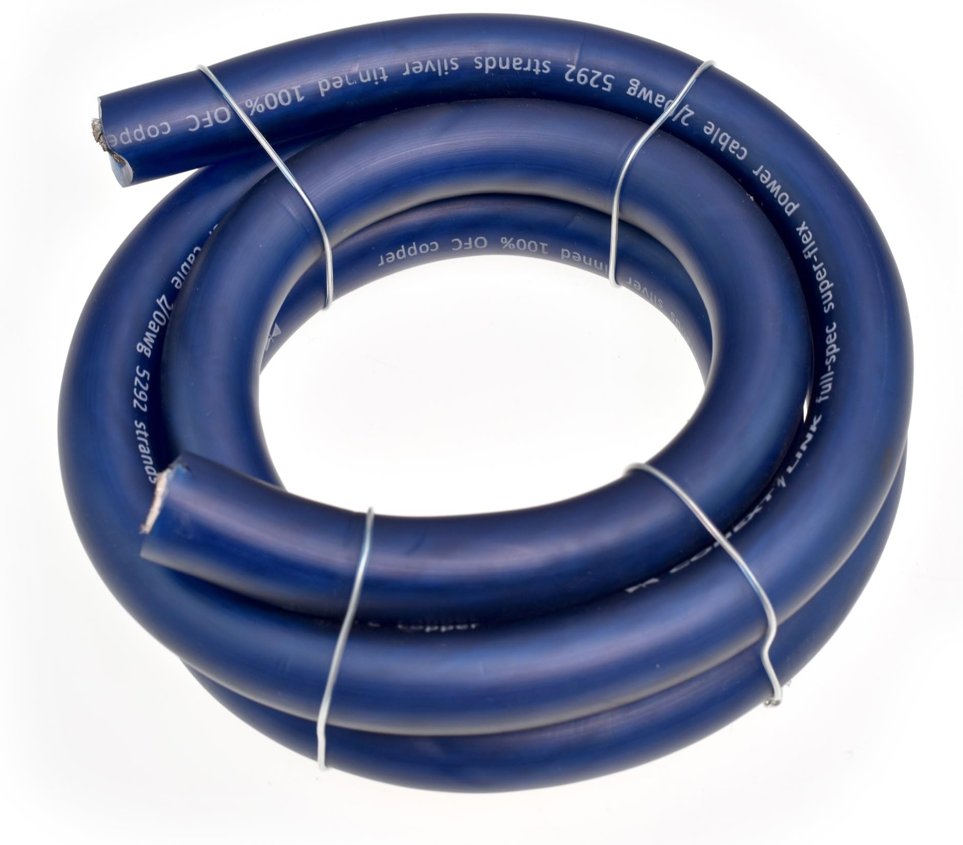 Conext Link 5 FT 2/0 00 AWG GA Full Gauge Battery Power Cable Ground Wire Frost Blue OFC Copper