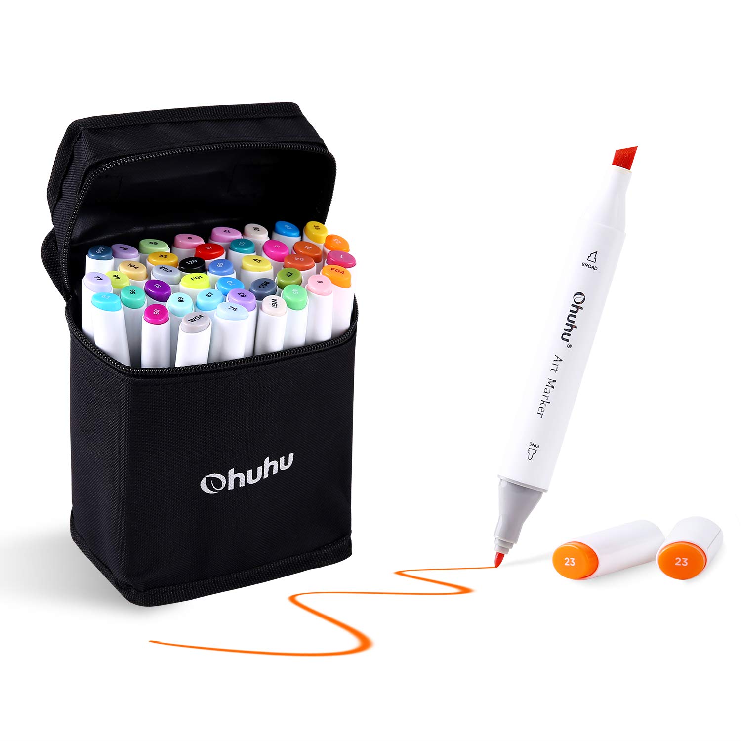 Ohuhu 100/80/60/40 Colors Dual Tips Art Sketch Twin Marker Pens