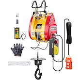 VEVOR 2-in-1 Electric Hoist Winch, 1100 lbs Capacity, 1800W Portable Power Winch, 98 ft Lifting Height, 36 ft/min with Wire and Wireless Remote Control, for Garage, Warehouse, Factory Lifting Towing