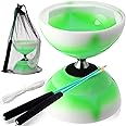 Simgoing Chinese Yoyo Diabolo Set Includes Colorful LED Diabolo Toy Light up with 2 Pieces Sticks, 1 Piece String, 1 Net Bag for Fun(Green)