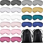 Dyrfolm 20 Pieces Silk Sleep Mask,Silk Masks for Sleeping,Eye Mask with Adjustable Strap,Soft Sleeping Mask Eye Cover,Comfortable Blindfold Eyeshade for Women Men Sleeping Travel Nap(Multicolored)