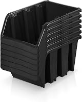10x Black Storage Boxes Size 4 - 23x16x12cm Plastic Workshop Craft Parts view 5