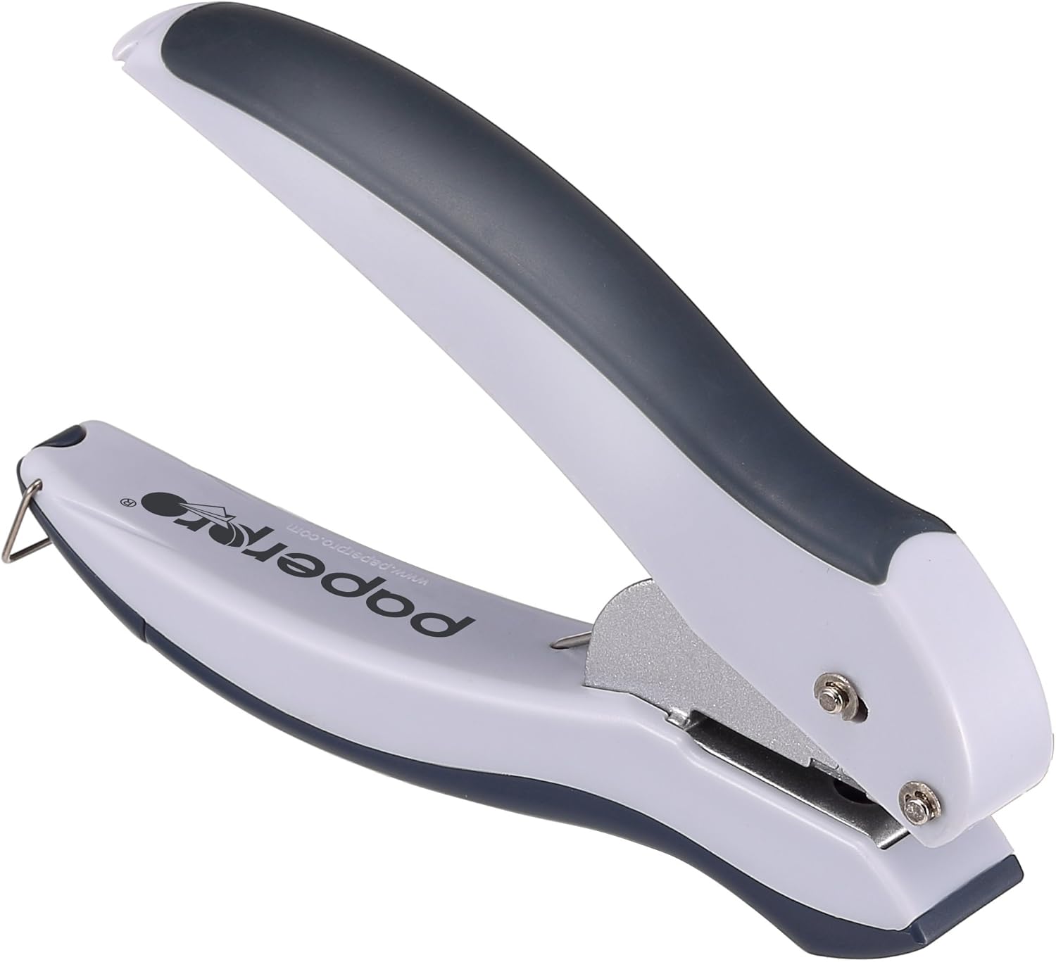 Bostitch Office EZ Squeeze One-Hole Punch, 10 Sheets, Gray/Blue (2402): Office Products