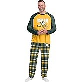 FOCO NFL Green Bay Packers Men's Pajama Shirt and Pants Lounge Set