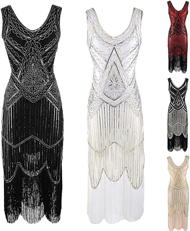 fringe evening dress