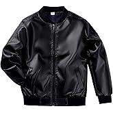 TLAENSON Boys Leather Jackets For Toddler Kids Faux Motorcycle PU Leather Coats Aged 2-12 yrs
