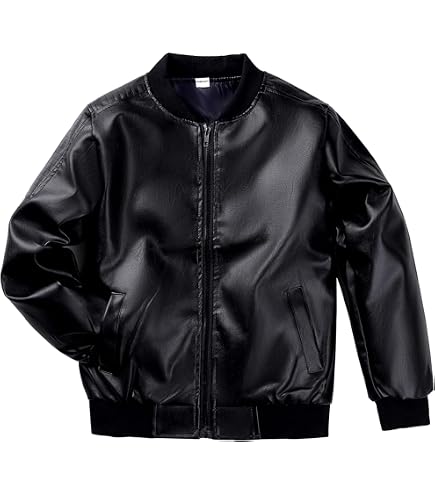 Amazon.com: Nivne Tco Toddler Boy Leather Jacket - Stylish Black