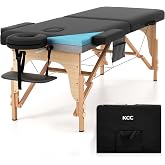 KCC Memory Foam Massage Table Premium Portable Foldable Massage Bed Height Adjustable, 84 Inches Long 28 Inchs Wide Home Salon Spa Bed Tattoo Table with Accessories &amp;Carrying Case, Easy Set Up