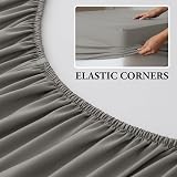 IR Imperial Rooms King Size Fitted Sheet Extra Deep Grey Microfiber view 7
