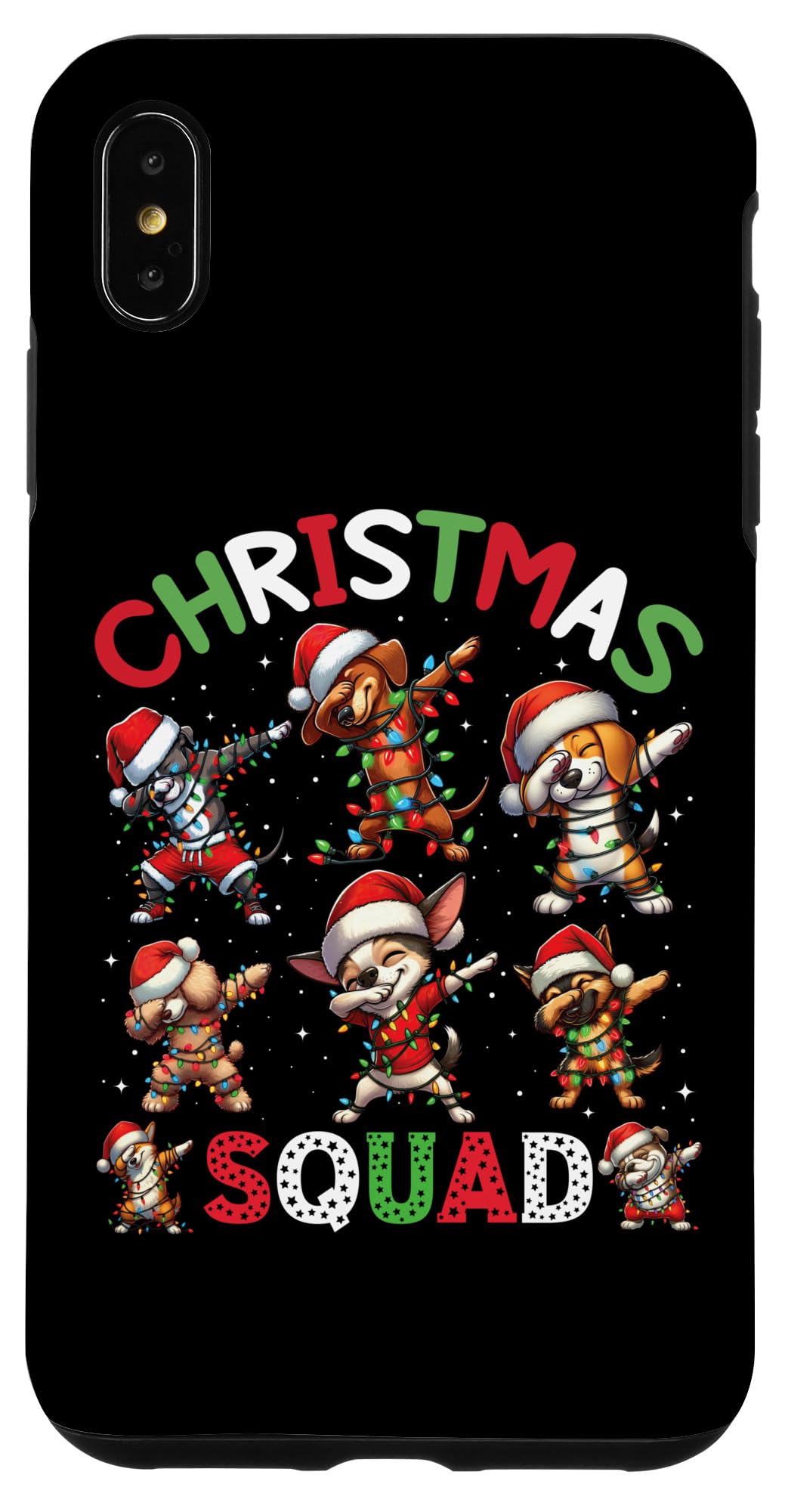 iPhone XS Max Christmas Squad Dabbing Dogs Family Matching Xmas Case