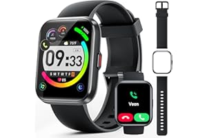 WMK Smart Watch for Women, Fitness Tracker Step Calorie Counter Pedometer with Sleep Monitor, iOS Android Compatible Bluetooth Smartwatch with IP68 Waterproof, Answer/Make Call