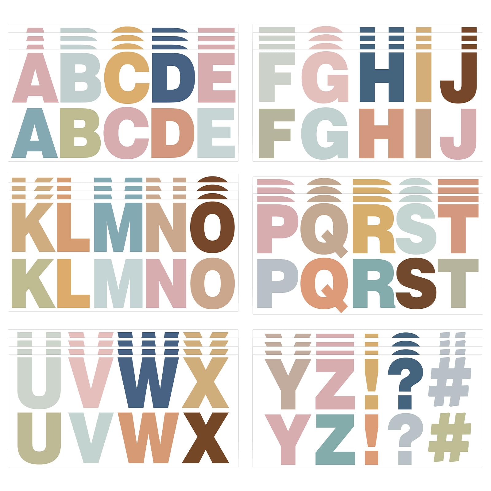 Photo 1 of 232 Pcs 24 Sheets Boho Bulletin Board Letters,2.4 Inch Letter Stickers Self, Large Alphabet Stickers, ABC Letters for Classroom Wall Window Door Home Decor.(Boho 24)