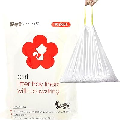 Petface Cat Litter Tray Drawstring Liners 50 Large Fits Up To 87 x 45 cm