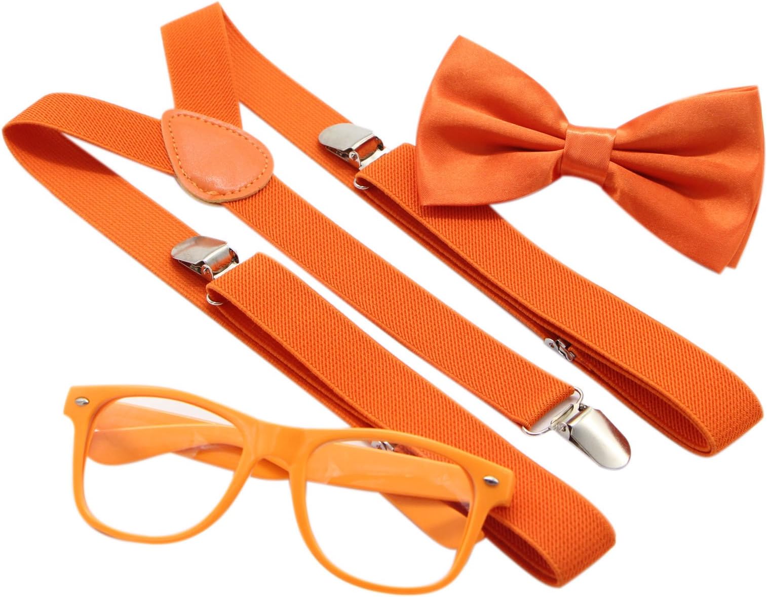 JAIFEI Hipster Nerd Outfit | Whimsical Sunglasses + Adjustable Suspenders + Bowtie Set | For Costume Parties & Hip Events