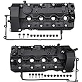 MITZONE N62 Valve Covers Set with Gaskets & Bolts Compatible with 2004-2010 BMW X5 550i 545i 650i 745i 745Li 750Li 4.4L 4.8L V8 Replace 11127522159 11127563474