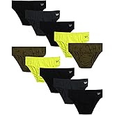 Reebok Mens Low Rise Briefs - 10 Pack Soft Mens Cotton Underwear Briefs with Supportive Contour Pouch for Everyday Wear