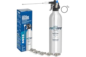 FIRSTINFO TOOLS FIT YOUR NEEDS FIRSTINFO A1638Y5(3rd Gen) Patented Lightweight Max. Pressure 140psi / 620ml Thickened Aluminum Canister Refillable High Pressure Aerosol Spray Can/Pneumatic Compressed Air Sprayer