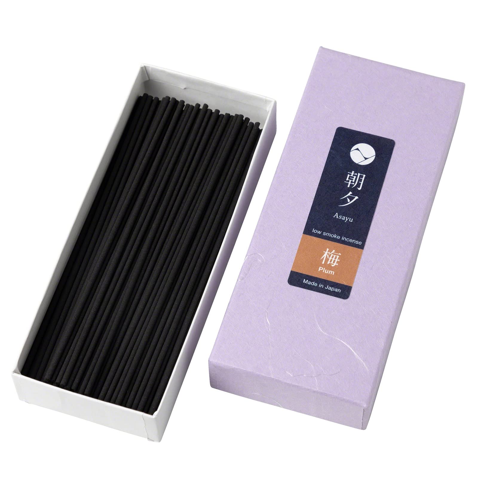 Asayu Japanese Low Smoke Incense Sticks Plum Blossom Scent (ca. 80 sticks, 40gr), Made in Japan, Quality, Natural Material - Plum Blossom
