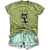 T&Twenties Women's Fine Im Fine Inspirational Letter Printed Tees Short Sleeve Casual Shirt Tops