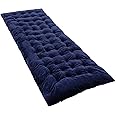 REDCAMP Folding Cot Pads for Sleeping Extra Thick, Soft Comfortable Velvet & Corduroy Cotton Camping Cot Mattress Pad for Backpacking Hiking, Black Blue Brown Grey 75x30 inches