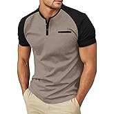 Sailwind Men's Cotton Henley Short Sleeve Casual T-Shirts with Pocket