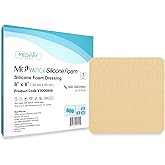 MedVance TM Silicone - Silicone Adhesive Foam Absorbent Dressing, 8"x8", Box of 5 dressings