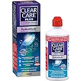 CLEAR CARE Plus Cleaning &amp; Disinfecting Contact Lens Solution, 12 Oz 1 Pack | HydraGlyde Moisture Matrix, For Soft &amp; RGP Lenses, Preservative-Free, Included Lens Case, Deep Cleaning Action