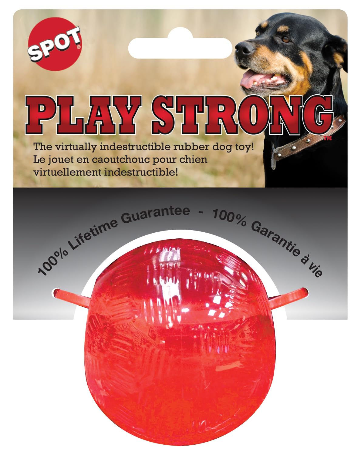 Ethical Pets Rubber Ball, 2.5-Inch, Red