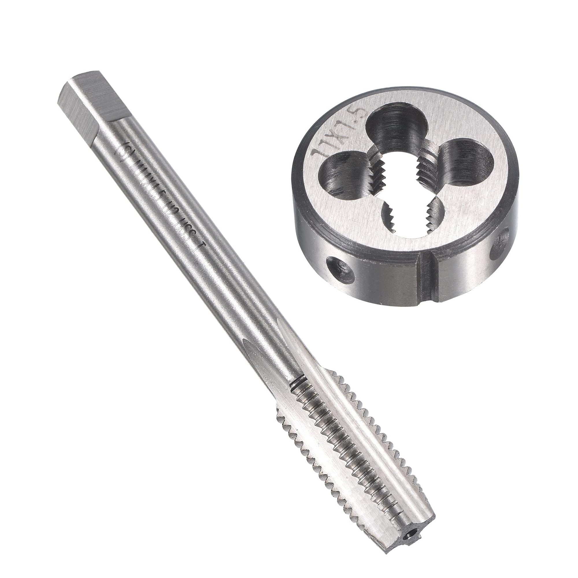 MACHSWON M11 x 1.5mm Metric Tap and Die Set - Machine Thread Screw Tap with Round Threading Die Kit for Thread Repair