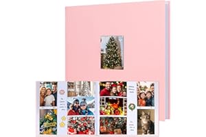 XFVEIWOO Photo Album 4x6 600 Photos with Writing Space,4 x 6 Photo Book Linen Cover with Front Window, 4x6 Picture Album 600 Photos Photo Album Book for Wedding Kids Travel Family Baby Pictures (Pink)