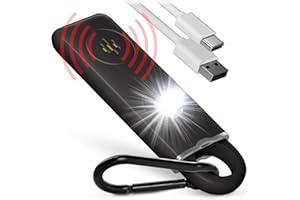 USB Rechargeable Personal Alarm Keychain for Women Protection – Safety 130 dB Self Defense Siren Sound Whistle with LED Light – Emergency Security Alert Pull Pin Noise Maker Key Chain by WETEN (Black)