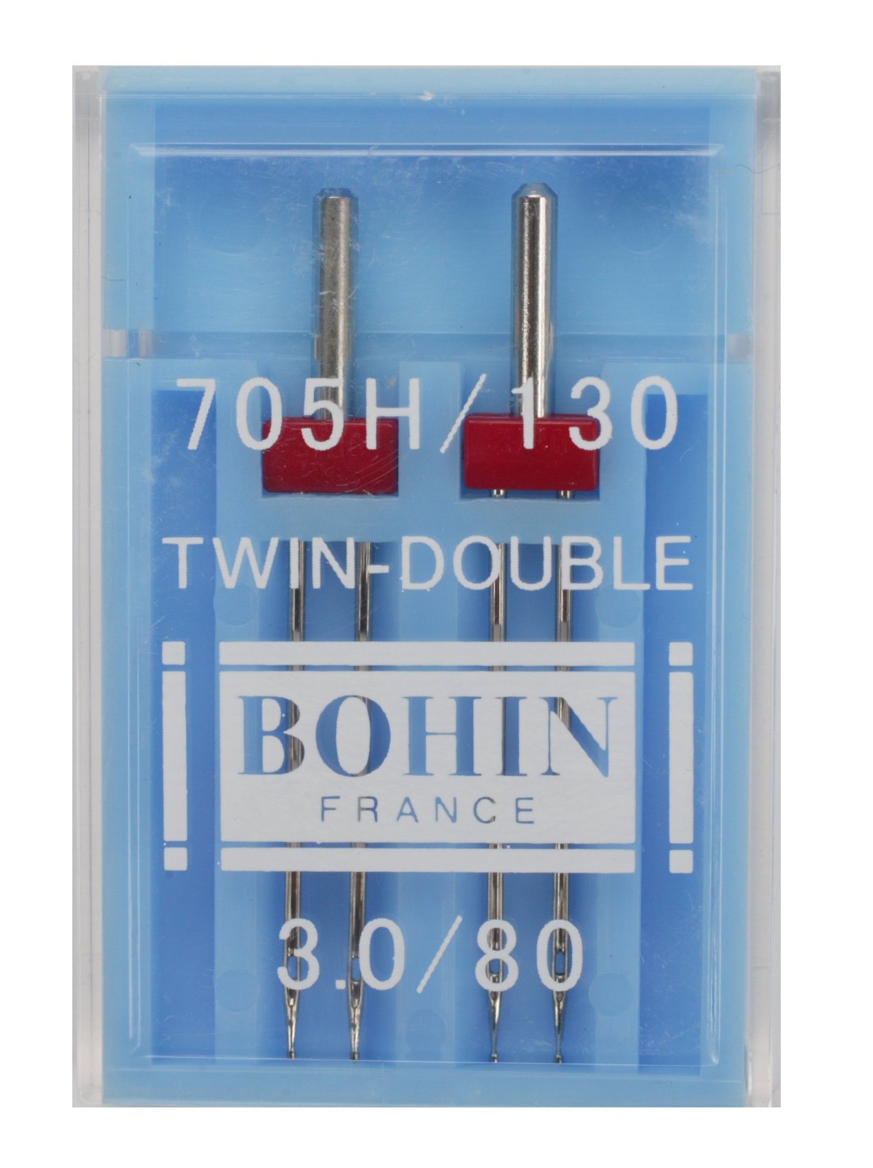 Bohin Machine Needles Twin x2 3/80, Metal, Silver, 0.1 x 0.1 x 4 cm