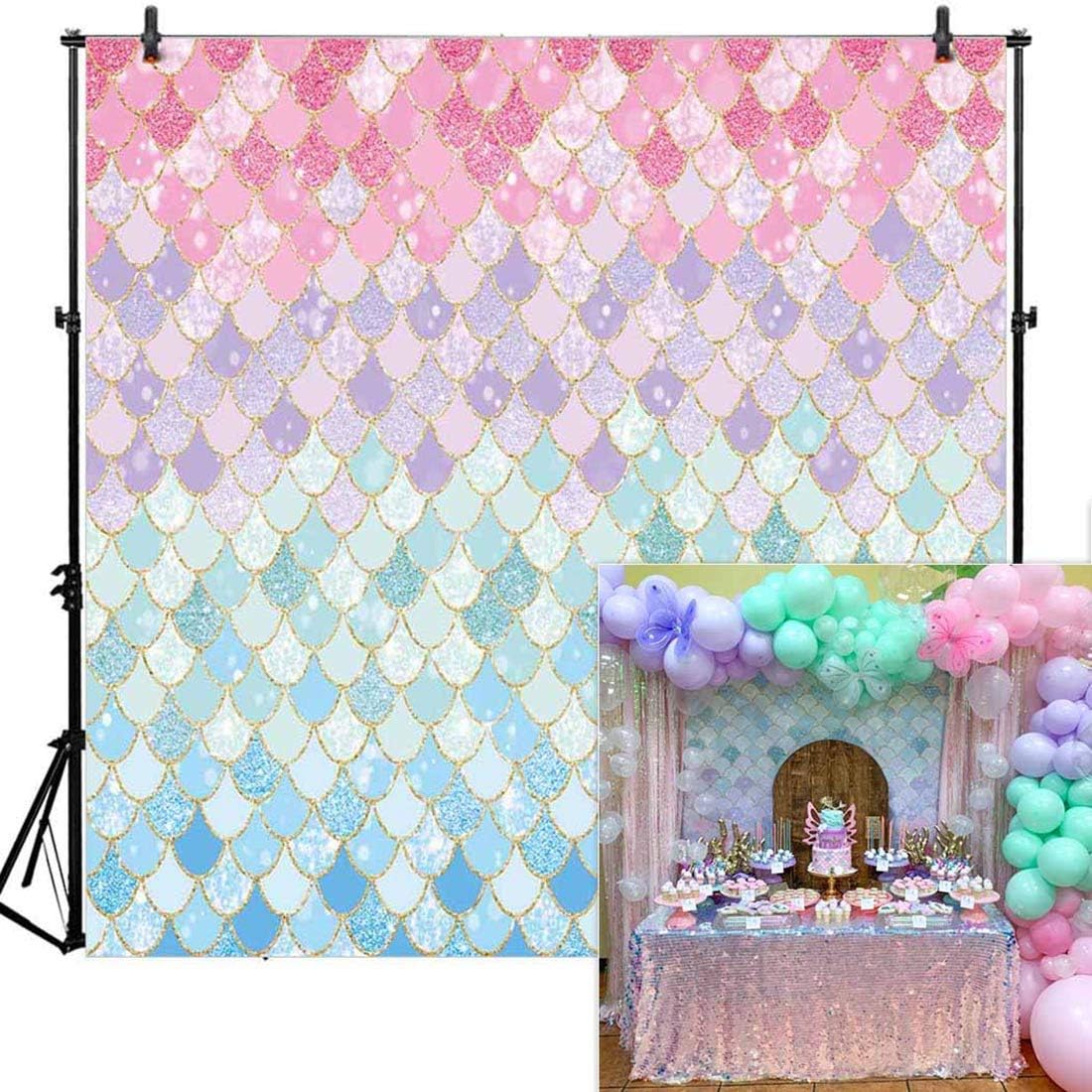 Amazon Com Allenjoy 8x8ft Soft Fabric Pastle Little Mermaid
