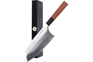 Cuisinart Japanese Knife, 7" Cleaver Chef's Knife in High-Carbon Japanese Stainless Steel, Rosewood Handle, Comes with a Gift