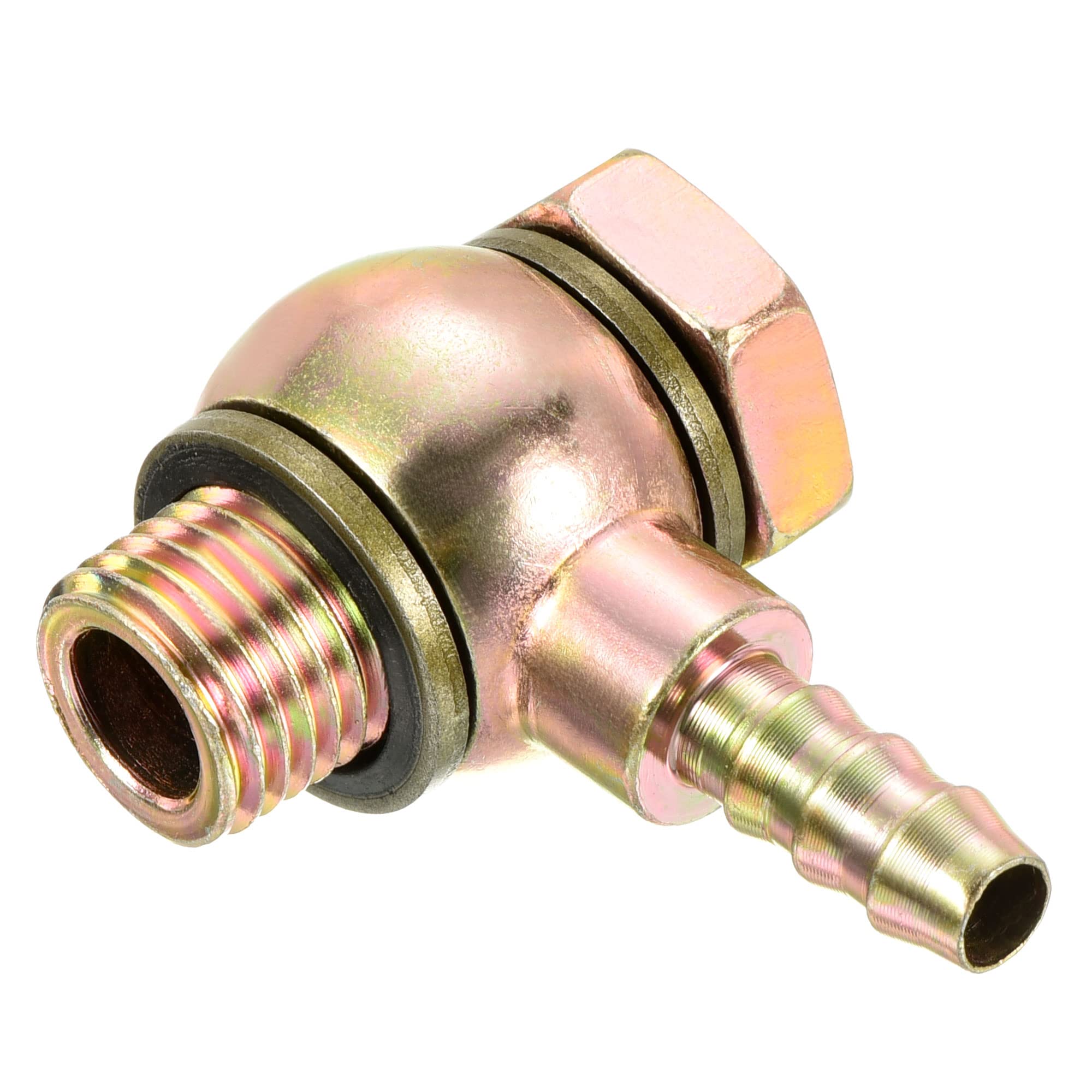 PATIKIL Hose Barb Fitting Elbow 8mm Barbed M14x1.5 Male Thread, Steel Pipe Adapter Connector
