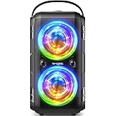 W-KING Party Bluetooth Speaker Boom Box, 180W Max Big Large Loudest Wireless Outdoor Portable Speaker 4 Drivers with 2*4.04'' Subwoofer, 80W HD Huge 105dB Pulse Natur Deep Bass, IPX5/24H/EQ/USB/TF/AUX