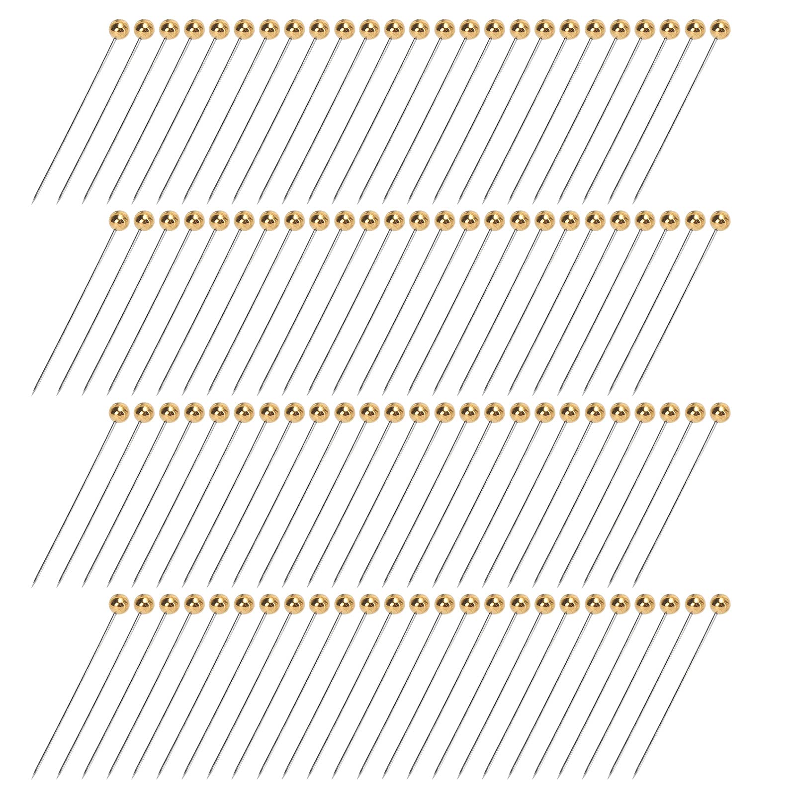 Sewing Pins, 100pcs Straight Pins Golden Pearlized Ball Head Pins Straight Pin for Fabric Straight Quilting Pin with Plastic Box for Sewing Craft Dressmaker Jewelry Decoration