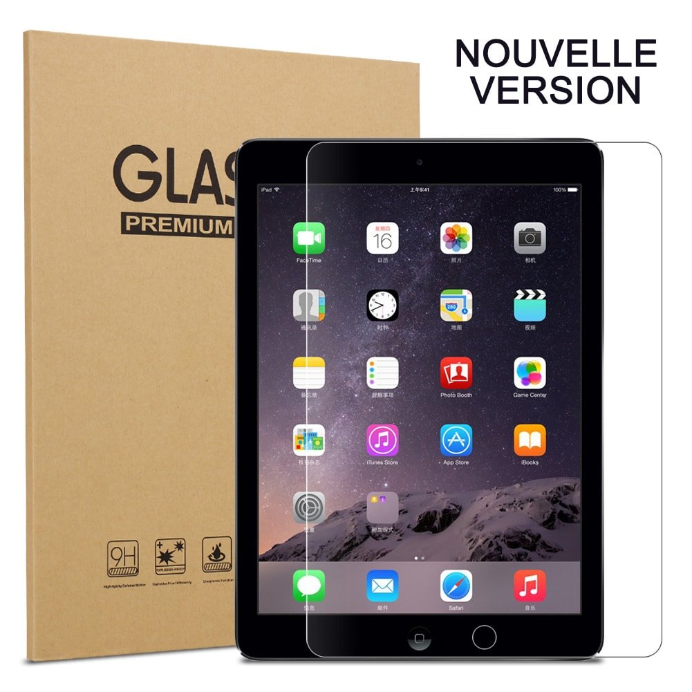 ZEBLUN Verre Trempé iPad 2017/2018 - Film Protection Ecran iPad Air 2/1, iPad Pro 9.7, Glass Renforcé (x3), Screen Protector pour Nouveau Apple iPad 9.7 Pouces, Protecteur d\'Écran, Dureté 9H, Ultra Résistant 0.26 mm, Affichage Retina