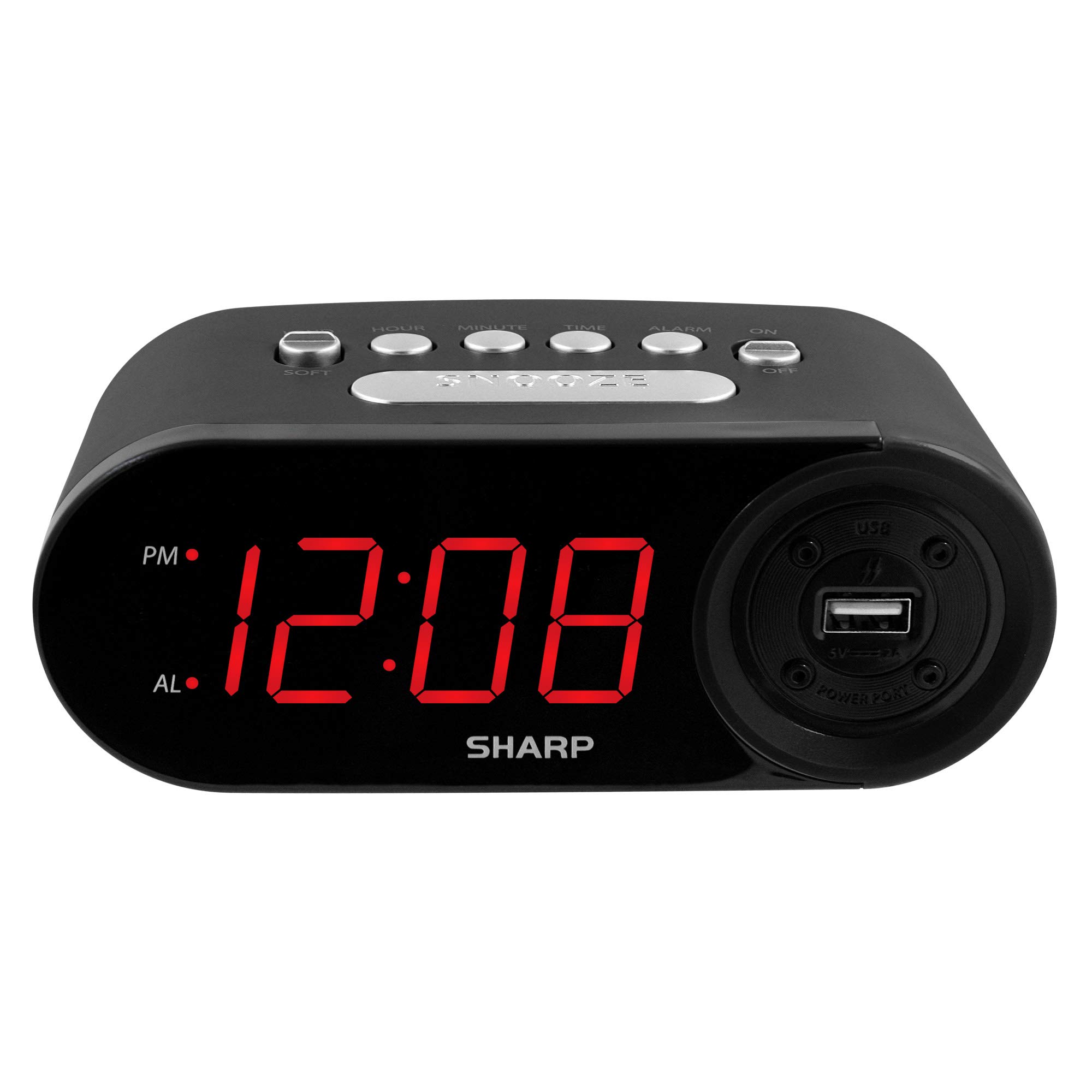 Sharp Digital Easy to Read Alarm Clock with 2 AMP