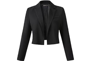 Beninos Womens Long Sleeve Open Front Cropped Blazer Jacket