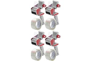 Mr. Pen- Tape Dispenser Gun, 2-Inch, 4 Pack with 4 Rolls, Heavy Duty Tape Gun for Packing Boxes, Moving