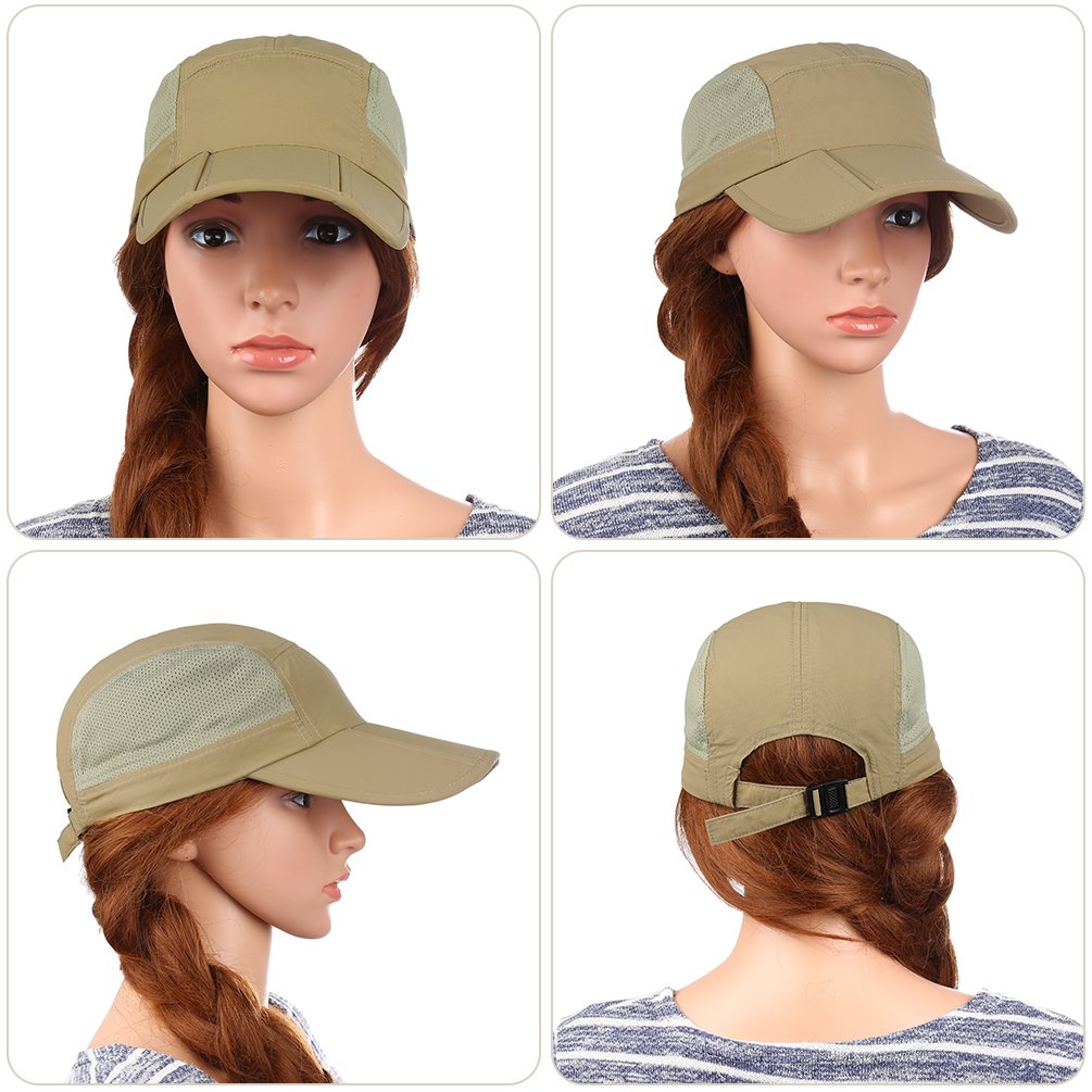 Vbiger Quick-Dry Breathable Sports Hat UPF50+ Baseball Caps Hat (B-Khaki)