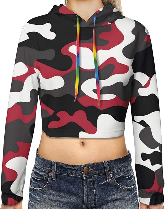 crop top camo hoodie