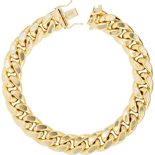 Amazon.com: Nuragold 10k Real Yellow Gold Solid Miami Cuban Link