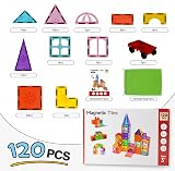Xekel 120PCS Magnetic Building Tiles Set Educational STEM Toys 3+ view 5