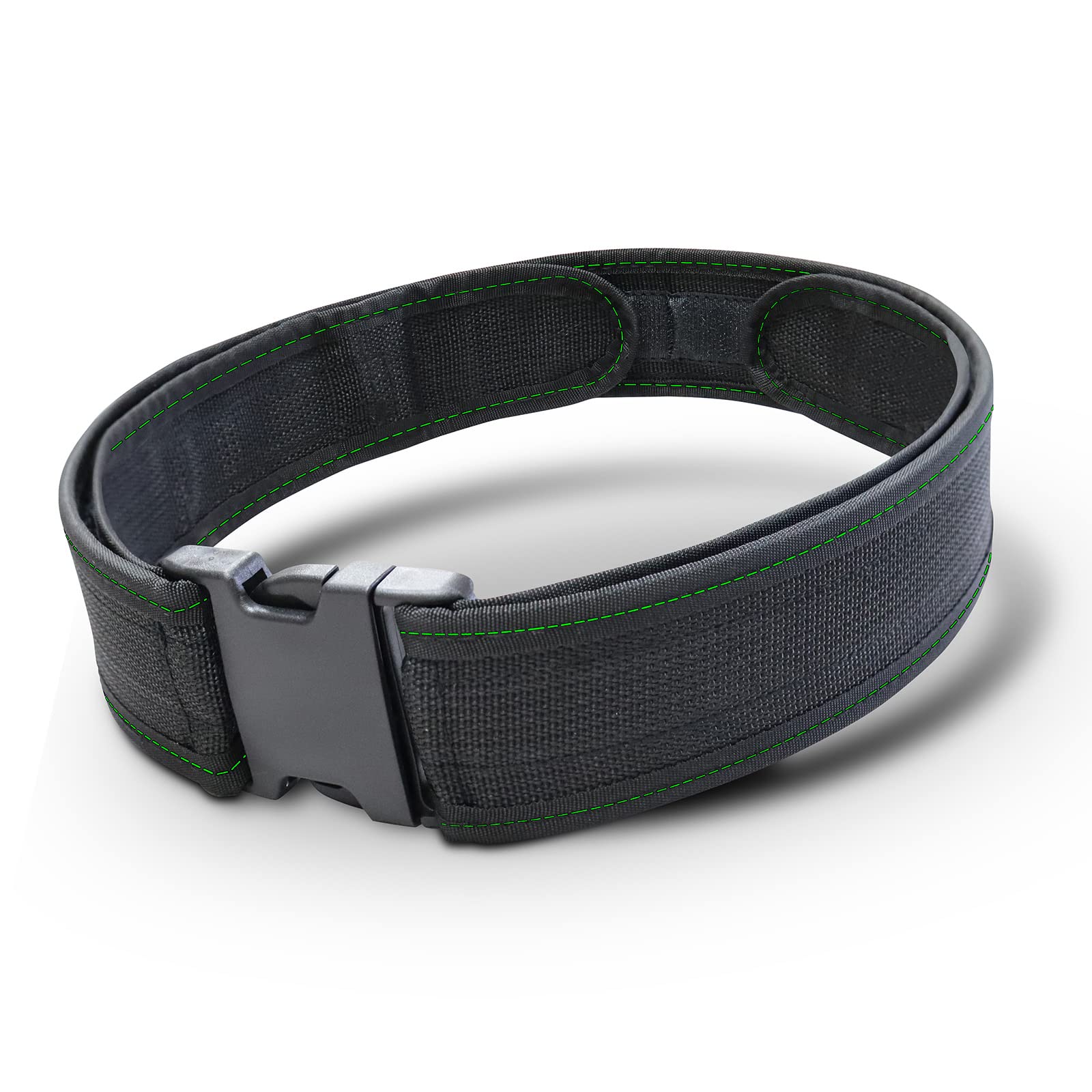 RE-GEN Heavy Duty Belt Nylon Tactical Walking Outdoor Hiking Military Waist Belt | Quick Release Buckle | Reinforced Belt Membrane (Black/Fluo Detailing)