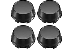 ACROPIX 61mm Inner Diameter 6 Clips 66mm Overall Outer Diameter Wheel Rim Hub Center Caps Cover Black - Pack of 4