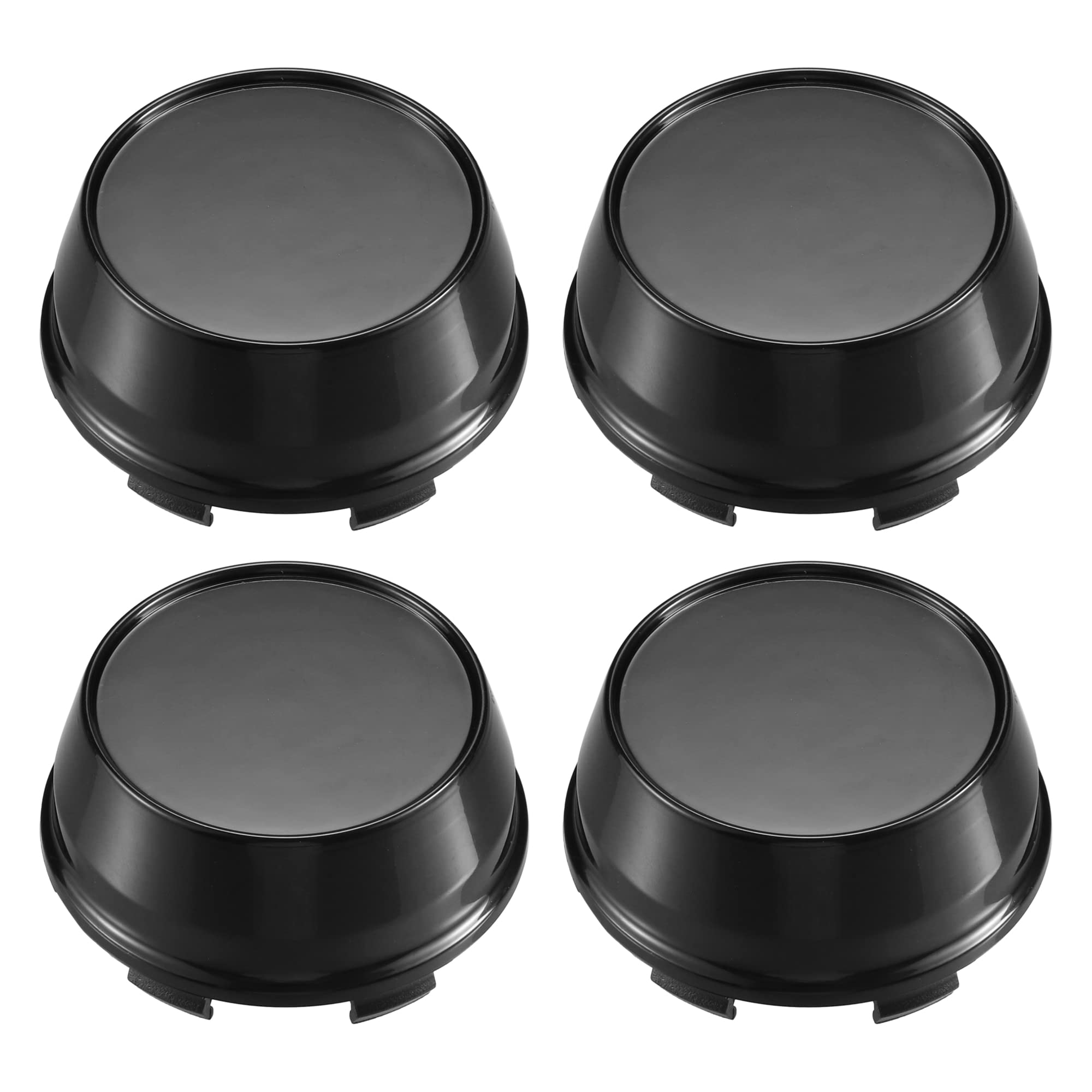 Photo 1 of ACROPIX 61mm Base Outer Diameter 6 Clips 66mm Overall Outer Diameter Wheel Rim Hub Center Caps Cover Black - Pack of 4