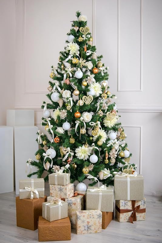 SOLAGUA Árbol de Navidad Artificial Extra Relleno, Arboles con Hojas de Espumillón 150cm a 300cm de Primera Calidad, Súper Natural C/Soporte Metálico.(Verde, 180cm 617Tips) — foto 2 de 6